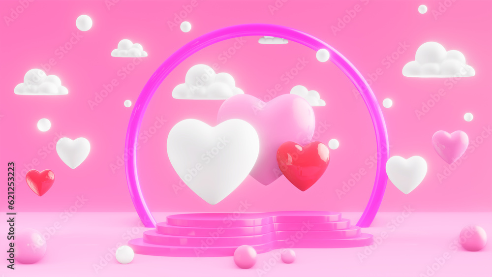 Valentine's day background with glitter hearts