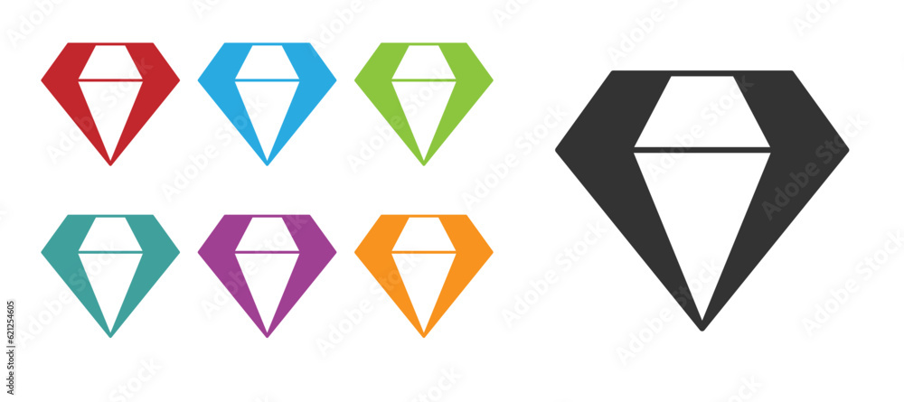 Black Diamond icon isolated on white background. Jewelry symbol. Gem stone. Set icons colorful. Vector Black Diamond icon isolated on white background. Jewelry symbol. Gem stone. Set icons colorful. Vector