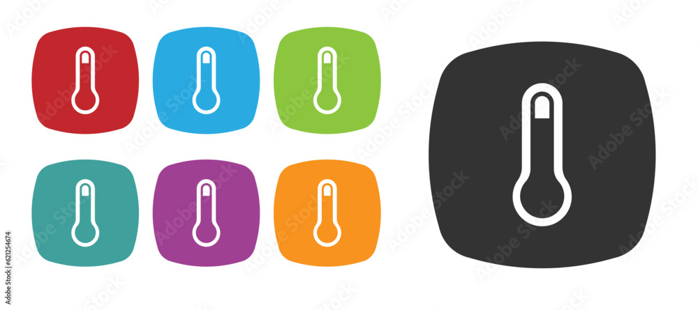 Black Thermostat icon isolated on white background. Temperature control. Set icons colorful. Vector Black Thermostat icon isolated on white background. Temperature control. Set icons colorful. Vector
