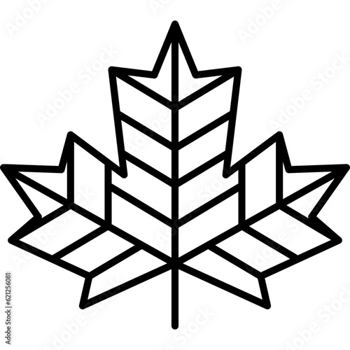 maple leaf outline icon for decoration, website, web, mobile app, printing, banner, logo, poster design, etc.