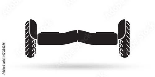 Hoverboard icon or logo. Self balancing electric scooter. Gyroscooter sign. Vector illustration.