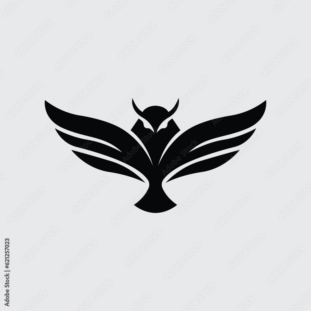 Elegance Owl Flying Wing Shape Logo Design Concept
