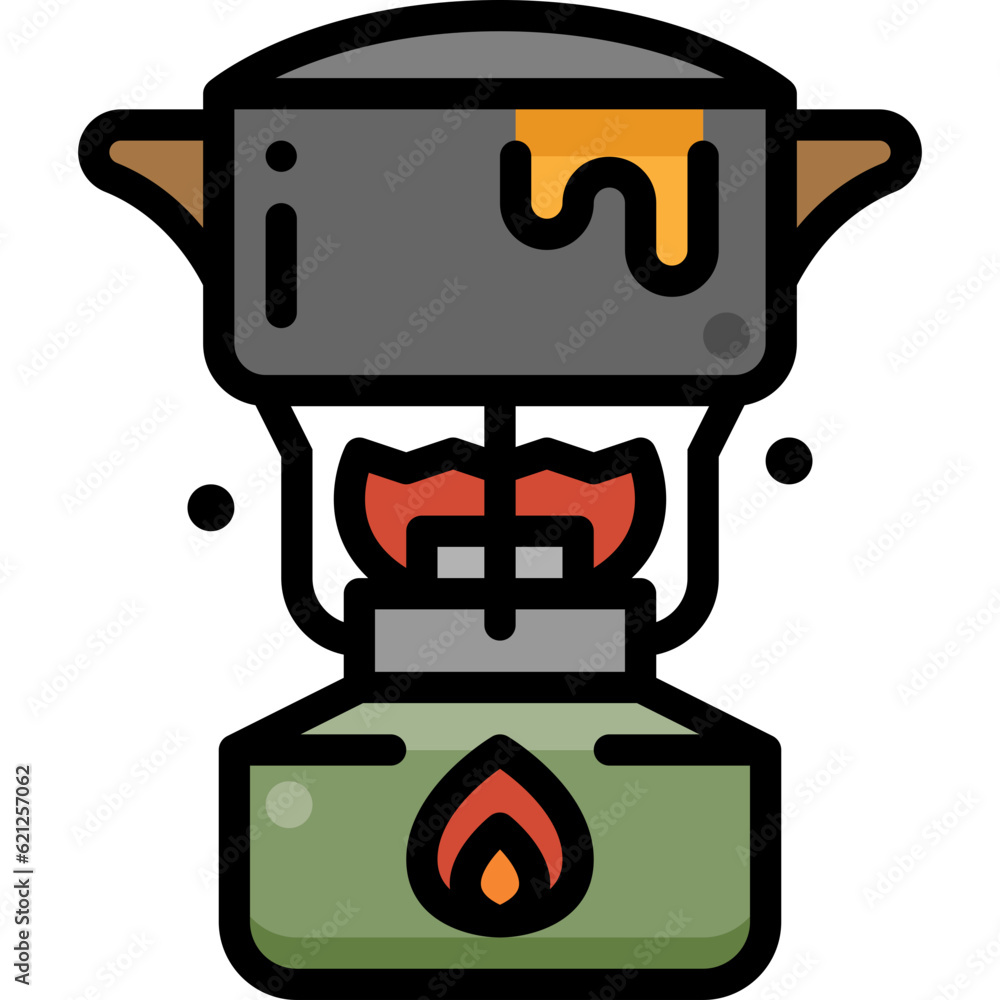 Fototapeta premium camping gas filled outline icon