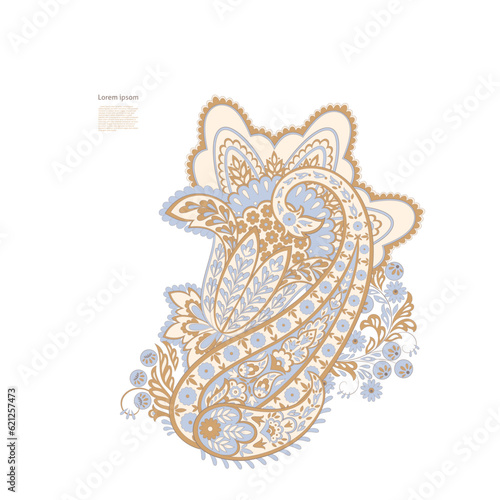 Damask Paisley Floral oriental vector Isolated Pattern