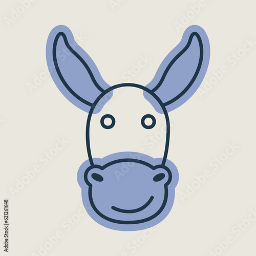 Donkey icon. Farm animal vector illustration