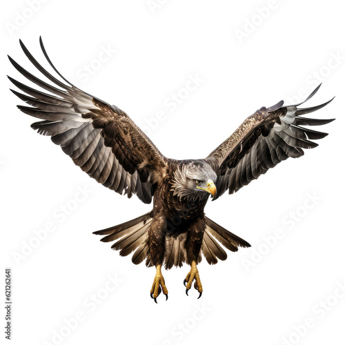 Big eagle looking isolated on white