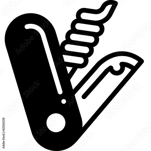 pocket knife solid line icon