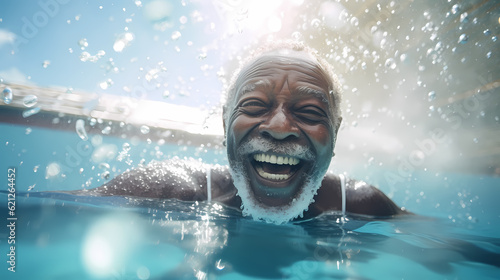 Health senior enjoying swimming pool © Asmpire