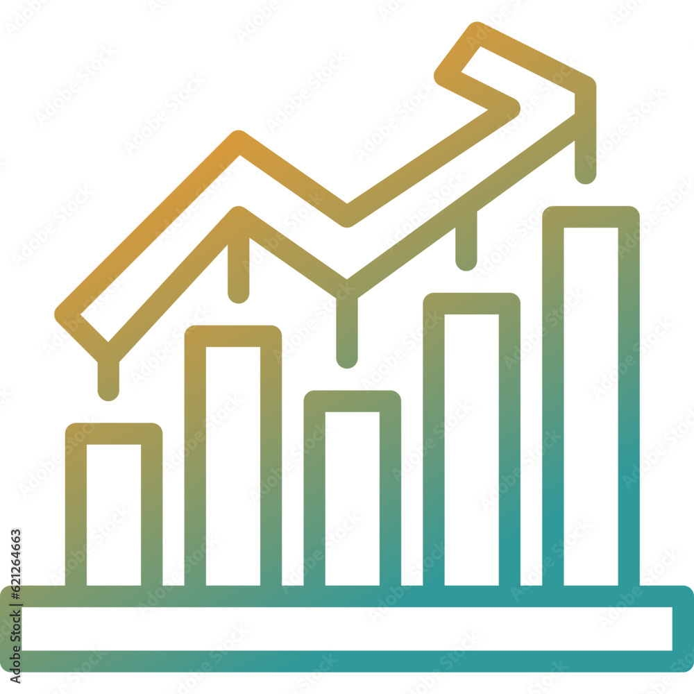 increase gradient line icon