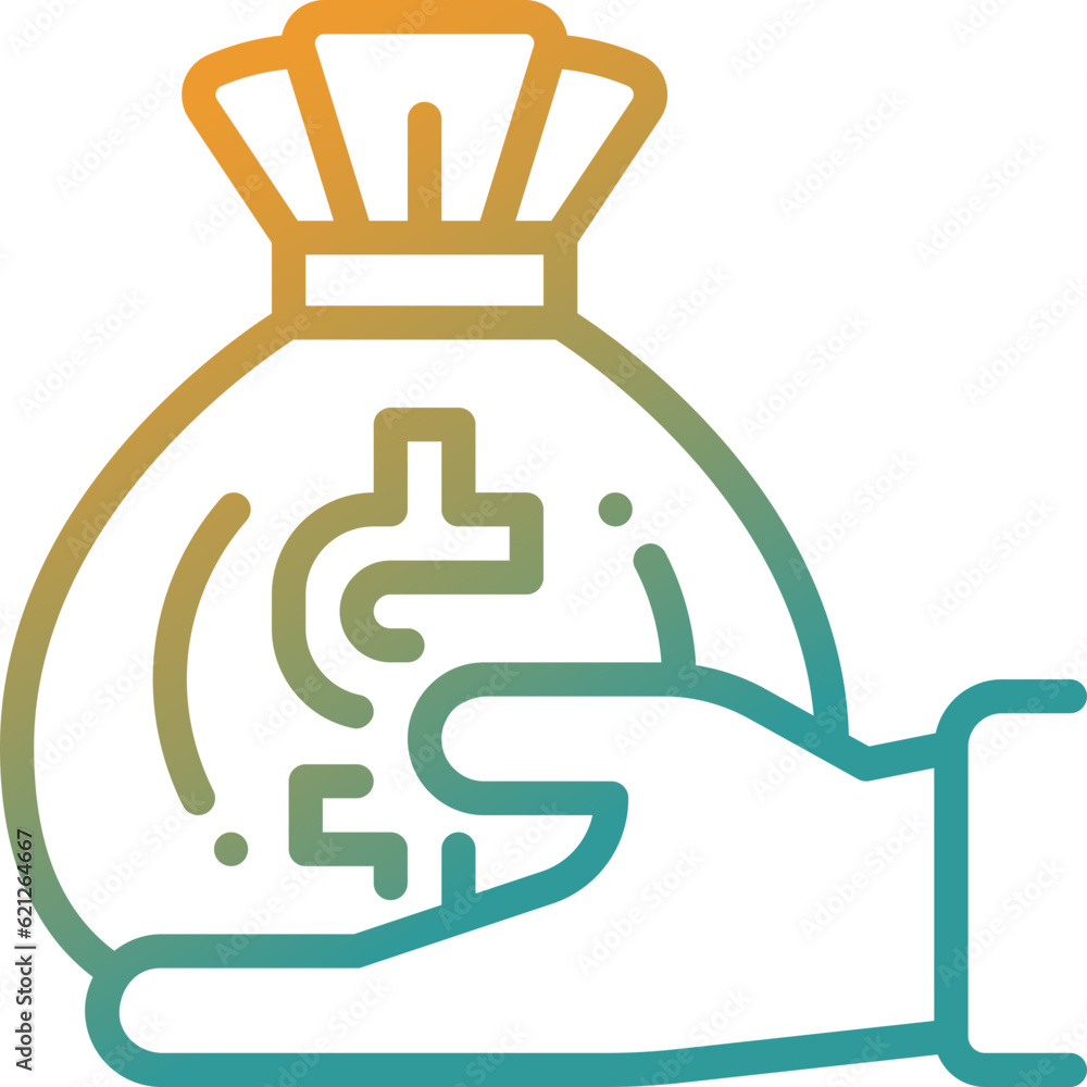 Fototapeta premium investment gradient line icon