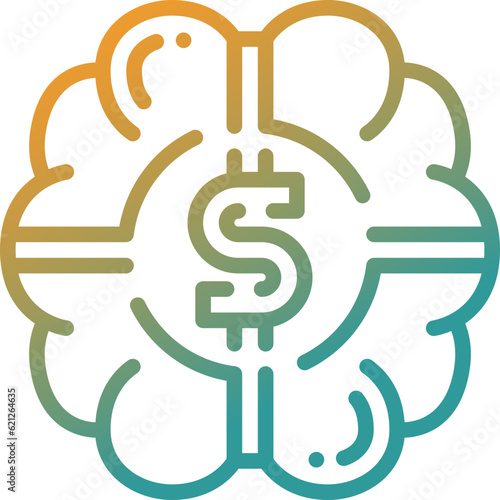 brainstorm gradient line icon