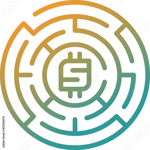 maze gradient line icon