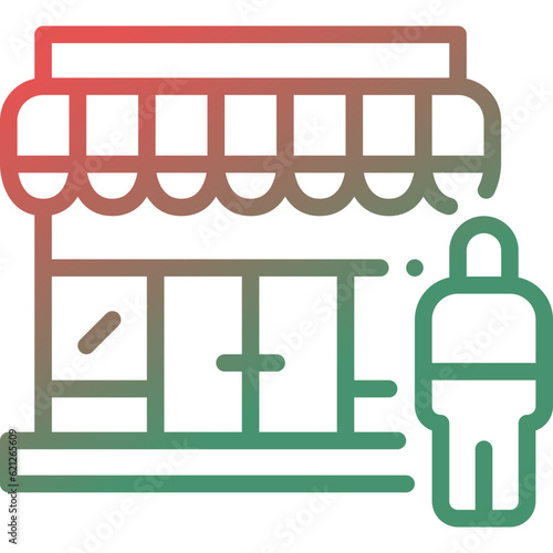 store shop gradient line icon