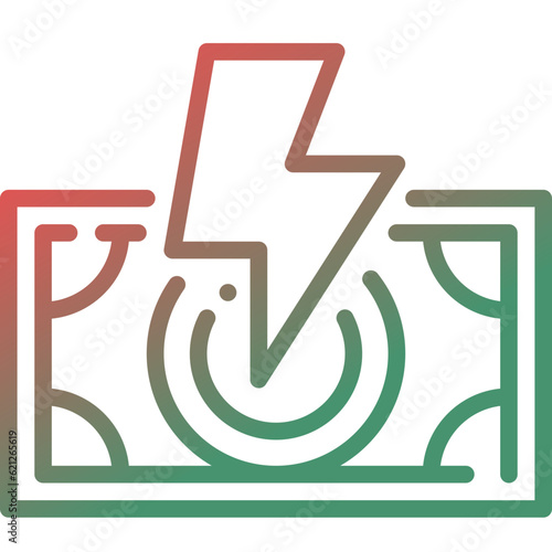 bankruptcy gradient line icon