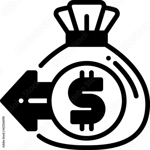 expenditure solid line icon