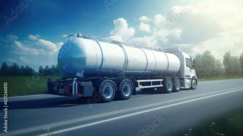 Revolutionizing Transportation: Hydrogen Gas Tank Trailer Truck. Generative AI