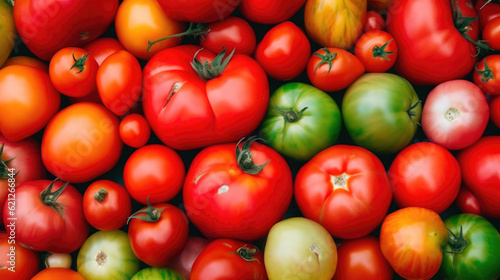 Abundant Tomatoes Varieties. Generative AI