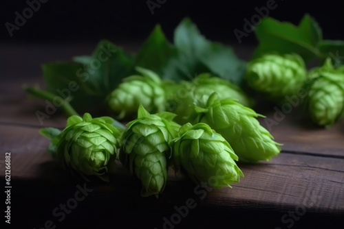 Nature's Bounty: Fresh Hop Cones for Beer and Bread. Generative AI