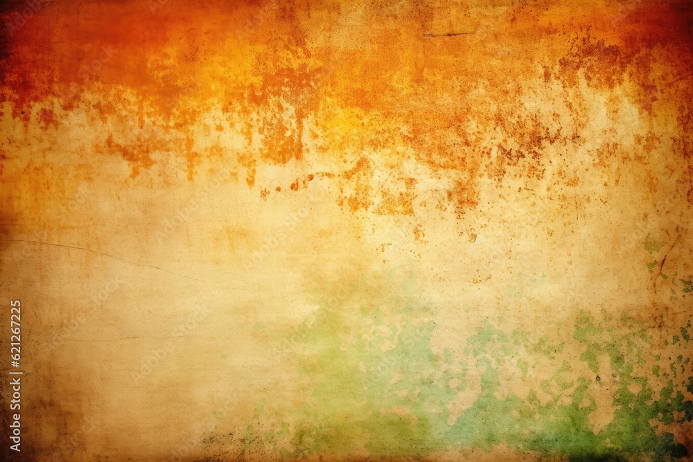 textured grungy wall with a vibrant yellow and green color scheme. Generative AI
