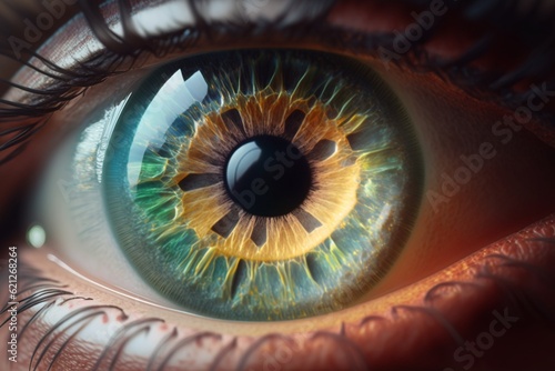 Ultra realistic highlighted human eye, Generative AI