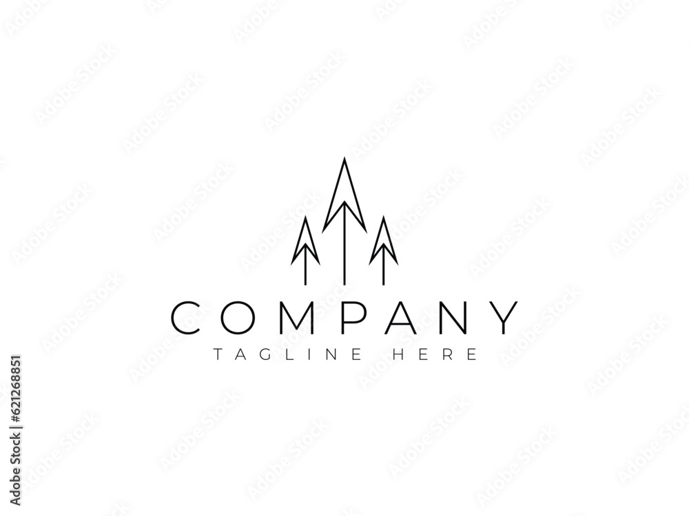 spear weapon arrowhead line logo design spear weapon arrowhead line logo design