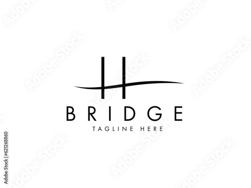 modern line bridge structure logo design