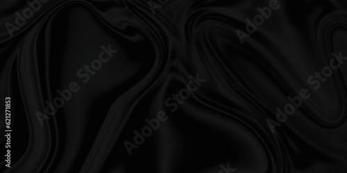 Black silk background. Satin background texture . abstract background luxury cloth or liquid wave or wavy folds of grunge silk texture material or shiny soft smooth luxurious .