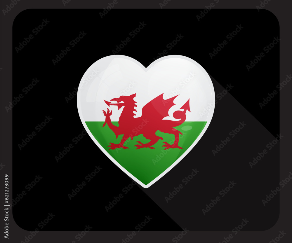 Wales Love Glossy Pride Flag Icon
