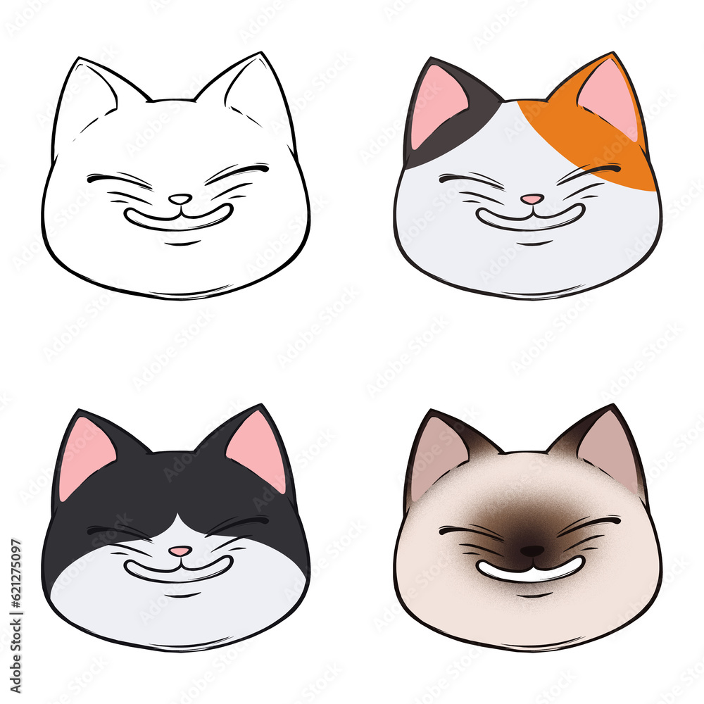 Smiling cat face PNG Transparent Smiling cat face PNG Transparent