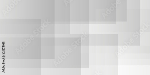 Abstract white and gray background design with layers of textured white transparent material in triangle and squares shapes. White color technology concept geometric line vector background. © armans