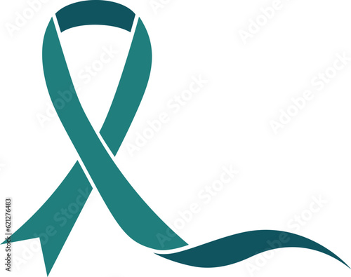 Green or teal awareness ribbon to support related causes.