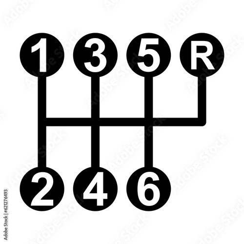 Handle car manual shift lever icon, vehicle gear technology vector illustration equipment