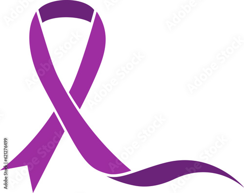 Purple awareness ribbon to support related causes.