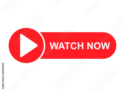 Watch now icon, website online button player symbol, play video vector illustration