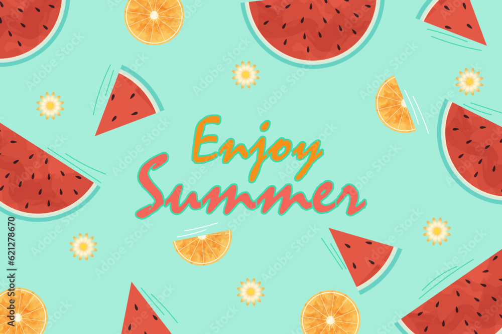 seamless pattern with watermelon and lemon seamless pattern with watermelon and lemon