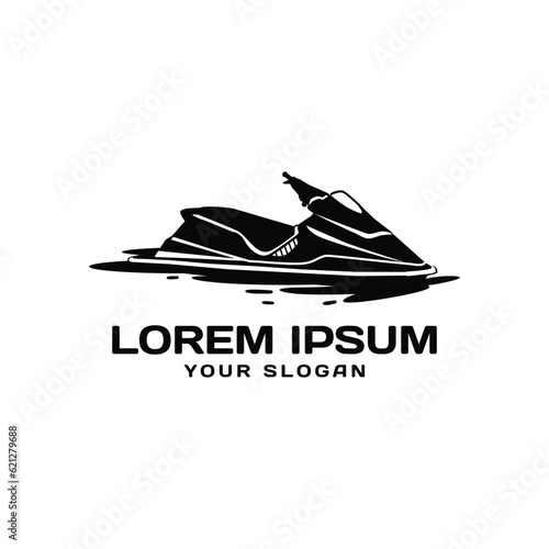 Vintage jet ski logo design vector