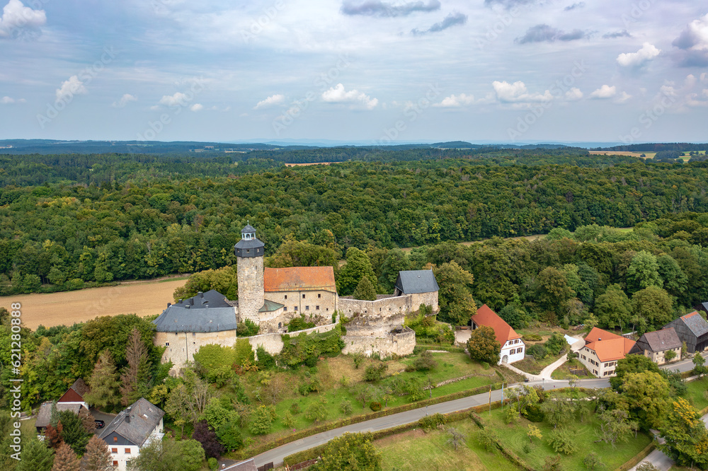 Bird's-eye view of Zwernitz Castle in the village of Wonsees - Germany in Upper Franconia