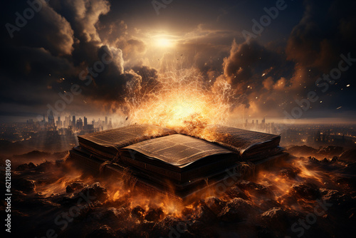 Fototapet The book of Revelation presents apocalyptic visions and prophecies concerning th