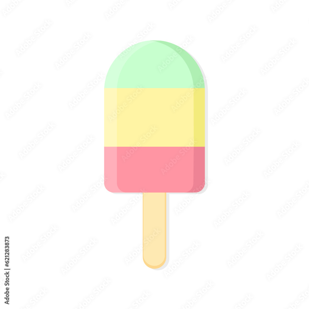 Ice cream isolated on white background. Vector food illustration. Ice cream isolated on white background. Vector food illustration.