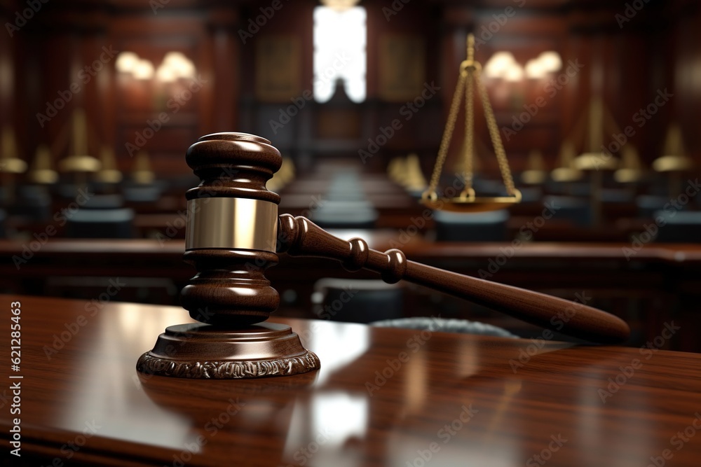 judge's gavel in the courtroom. Created with Generative Ai technology. judge's gavel in the courtroom. Created with Generative Ai technology.