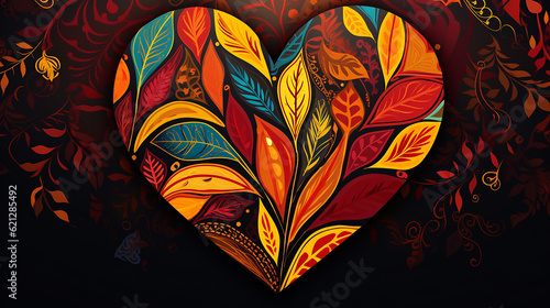 coração com  cores da africa 