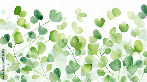fundo de folhas verdes aquarela, copie o espaço photo