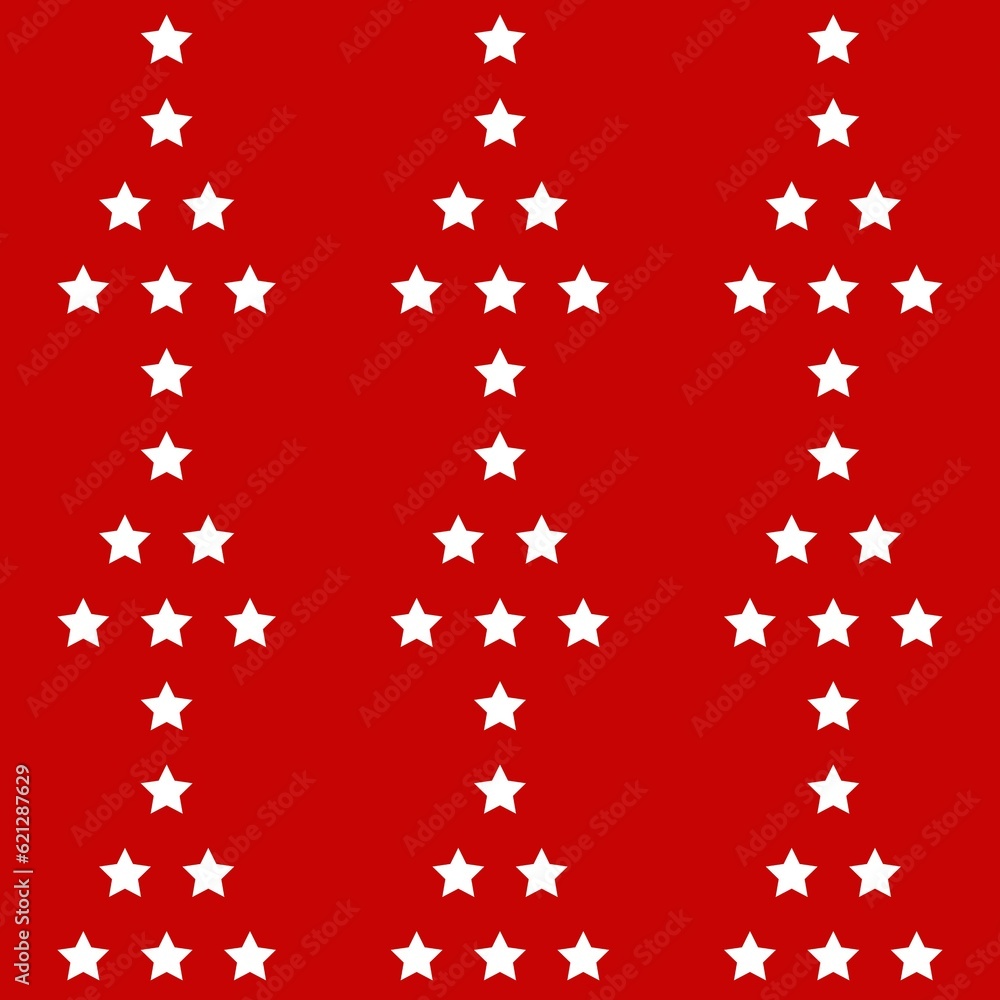 Seamless pattern with white stars on red background. Vector illustration. Seamless pattern with white stars on red background. Vector illustration.