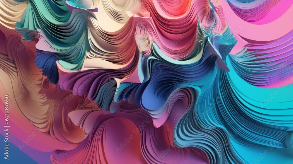 Chromatic Symphony Ethereal Paper Art of Graceful Forms, Fractalism