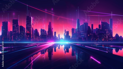 Electric Dreamscape  A Neon-Fueled Futuristic City at Night Generative AI