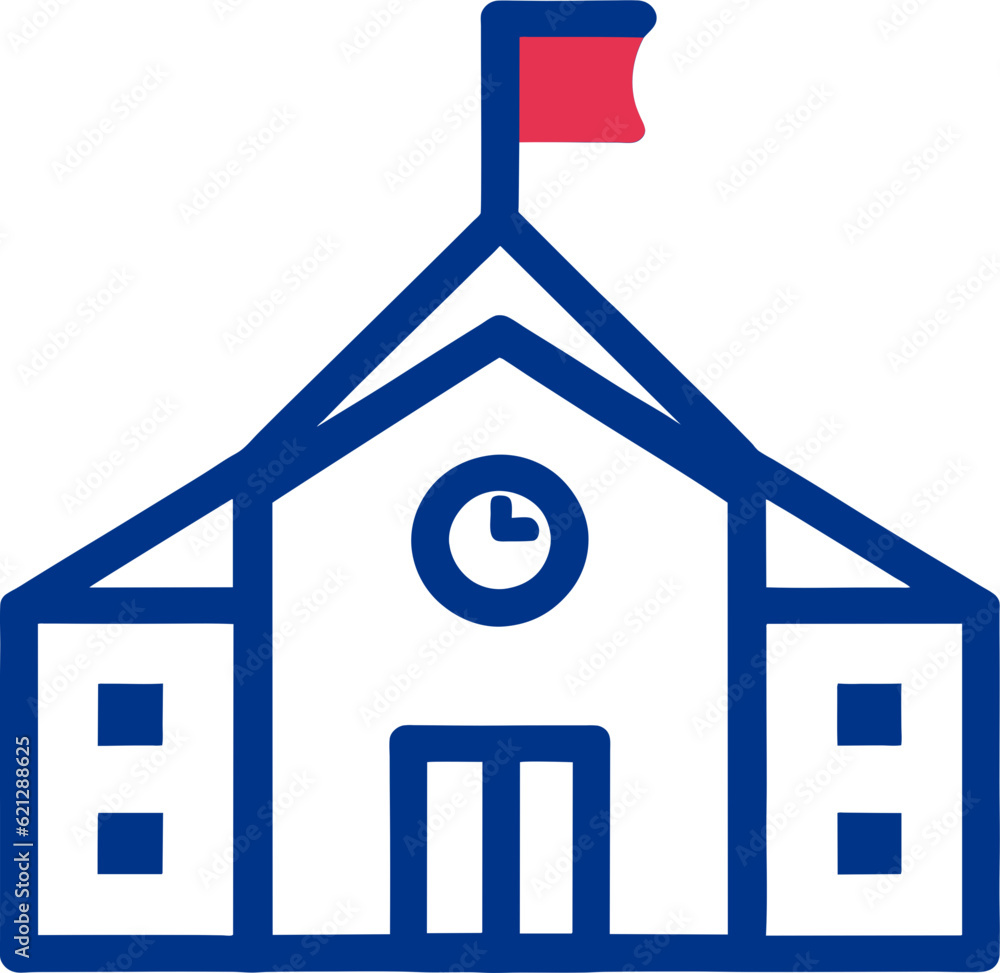 High school building line icon, outline vector sign, linear style pictogram isolated on white. Symbol, logo High school building line icon, outline vector sign, linear style pictogram isolated on white. Symbol, logo