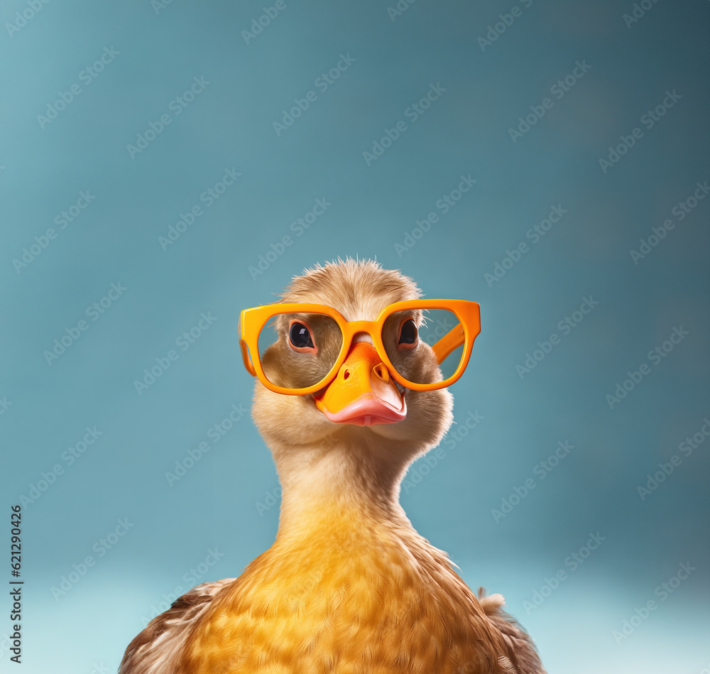 Cool duck wearing sunglasses, Generative AI Illustration Cool duck wearing sunglasses, Generative AI Illustration