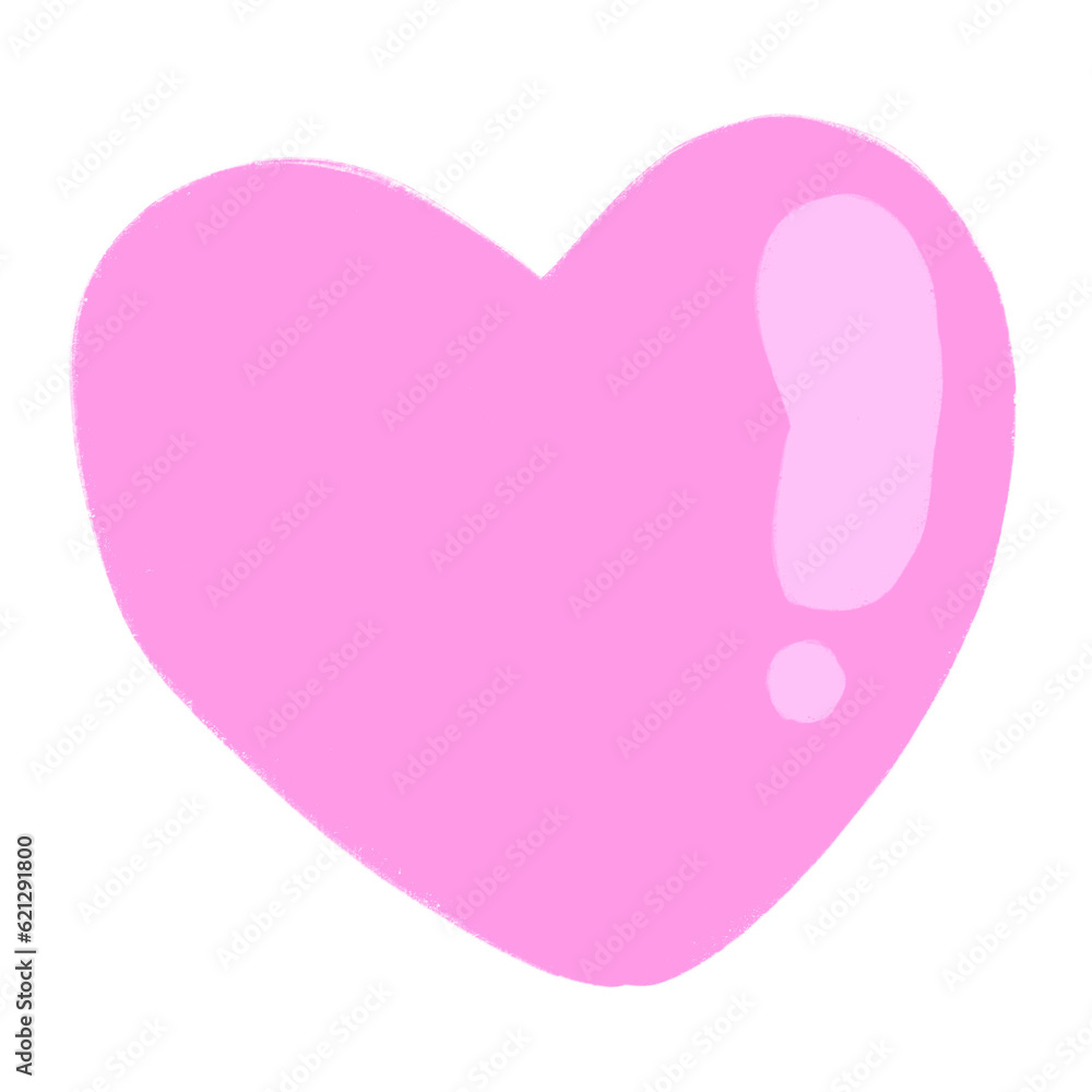 Pink Heart Cartoon illustration Cute Heart Hand Drawn Pink Heart Cartoon illustration Cute Heart Hand Drawn