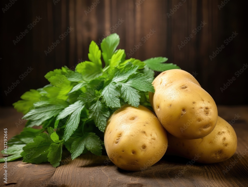 Potato on dark background (generative AI) Potato on dark background (generative AI)