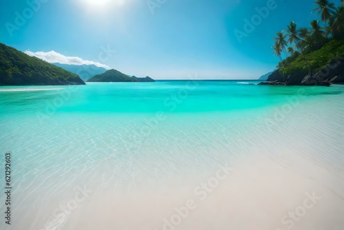 tropical island in the sea wallpaper and background generated by AI © NUSRAT ART